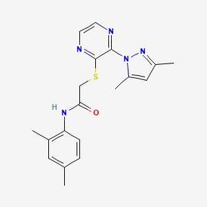 molecular formula C19H21N5OS B2615519 2-((3-(3,5-dimethyl-1H-pyrazol-1-yl)pyrazin-2-yl)thio)-N-(2,4-dimethylphenyl)acetamide CAS No. 1251570-07-6