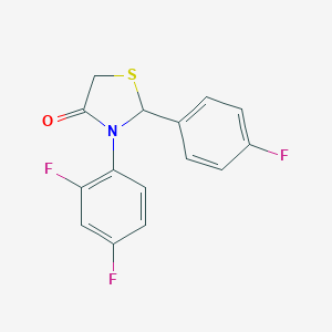 molecular formula C15H10F3NOS B261552 3-(2,4-Difluorophenyl)-2-(4-fluorophenyl)-1,3-thiazolidin-4-one 