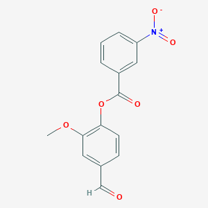 molecular formula C15H11NO6 B2615524 4-甲酰基-2-甲氧基苯基3-硝基苯甲酸酯 CAS No. 294876-68-9