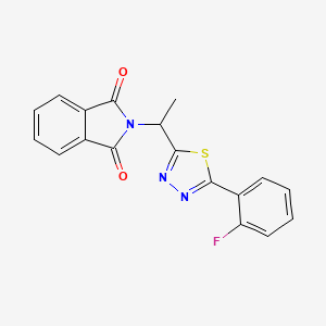 molecular formula C18H12FN3O2S B2615528 2-{1-[5-(2-fluorophenyl)-1,3,4-thiadiazol-2-yl]ethyl}-2,3-dihydro-1H-isoindole-1,3-dione CAS No. 1795518-55-6