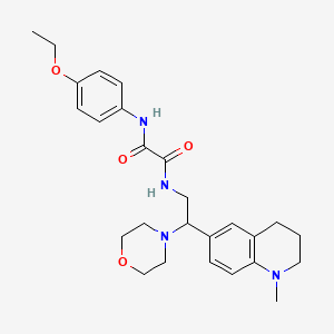 molecular formula C26H34N4O4 B2615530 N-(4-ethoxyphenyl)-N'-[2-(1-methyl-1,2,3,4-tetrahydroquinolin-6-yl)-2-morpholin-4-ylethyl]ethanediamide CAS No. 922013-35-2