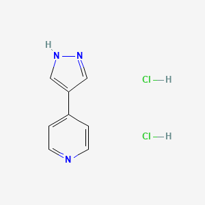 molecular formula C8H9Cl2N3 B2615531 4-(1H-Pyrazol-4-yl)pyridine;dihydrochloride CAS No. 2241144-79-4
