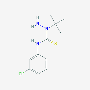 molecular formula C11H16ClN3S B2615533 3-Amino-3-tert-butyl-1-(3-chlorophenyl)thiourea CAS No. 721418-80-0