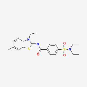 molecular formula C21H25N3O3S2 B2615535 (Z)-4-(N,N-diethylsulfamoyl)-N-(3-ethyl-6-methylbenzo[d]thiazol-2(3H)-ylidene)benzamide CAS No. 850908-97-3