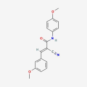 molecular formula C18H16N2O3 B2615558 (2E)-2-cyano-3-(3-methoxyphenyl)-N-(4-methoxyphenyl)acrylamide CAS No. 357963-20-3