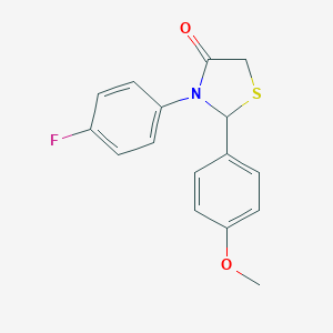 molecular formula C16H14FNO2S B261556 3-(4-Fluorophenyl)-2-(4-methoxyphenyl)-1,3-thiazolidin-4-one 