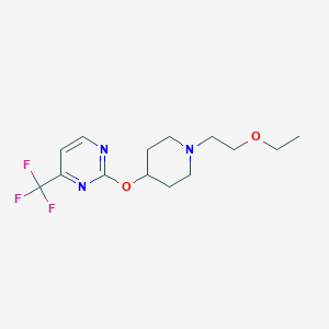 molecular formula C14H20F3N3O2 B2615564 2-[1-(2-Ethoxyethyl)piperidin-4-yl]oxy-4-(trifluoromethyl)pyrimidine CAS No. 2415489-48-2