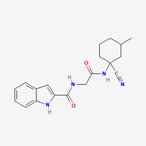 molecular formula C19H22N4O2 B2615580 N-(1-cyano-3-methylcyclohexyl)-2-[(1H-indol-2-yl)formamido]acetamide CAS No. 1384636-53-6