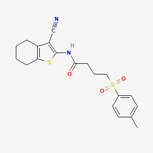 molecular formula C20H22N2O3S2 B2615582 N-(3-氰基-4,5,6,7-四氢苯并[b]噻吩-2-基)-4-甲苯磺酰丁酰胺 CAS No. 941967-30-2