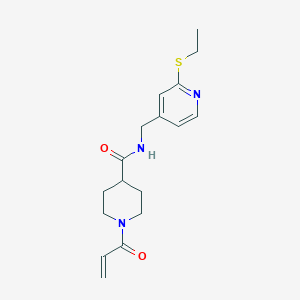 molecular formula C17H23N3O2S B2615587 N-[(2-Ethylsulfanylpyridin-4-yl)methyl]-1-prop-2-enoylpiperidine-4-carboxamide CAS No. 2361764-19-2