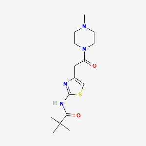 molecular formula C15H24N4O2S B2615596 N-(4-(2-(4-methylpiperazin-1-yl)-2-oxoethyl)thiazol-2-yl)pivalamide CAS No. 921775-76-0
