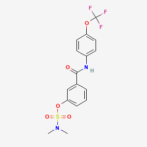 molecular formula C16H15F3N2O5S B2615597 [3-[[4-(trifluoromethoxy)phenyl]carbamoyl]phenyl] N,N-dimethylsulfamate CAS No. 338405-83-7