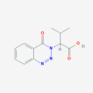 molecular formula C12H13N3O3 B2615602 3-methyl-2-(4-oxo-1,2,3-benzotriazin-3(4H)-yl)butanoic acid CAS No. 105234-47-7