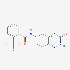 molecular formula C16H14F3N3O2 B2615605 N-(3-oxo-2,3,5,6,7,8-hexahydrocinnolin-6-yl)-2-(trifluoromethyl)benzamide CAS No. 1903686-02-1