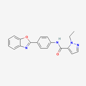 molecular formula C19H16N4O2 B2615609 N-(4-(benzo[d]oxazol-2-yl)phenyl)-1-ethyl-1H-pyrazole-5-carboxamide CAS No. 1170091-92-5