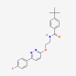 molecular formula C23H24FN3O2 B2615613 4-叔丁基-N-(2-{[6-(4-氟苯基)吡啶嗪-3-基]氧基}乙基)苯甲酰胺 CAS No. 920249-00-9