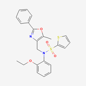 molecular formula C23H22N2O4S2 B2615617 N-(2-ethoxyphenyl)-N-[(5-methyl-2-phenyl-1,3-oxazol-4-yl)methyl]thiophene-2-sulfonamide CAS No. 1251580-00-3