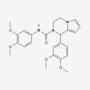 molecular formula C24H27N3O5 B2615618 N,1-bis(3,4-dimethoxyphenyl)-3,4-dihydropyrrolo[1,2-a]pyrazine-2(1H)-carboxamide CAS No. 900002-72-4