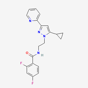molecular formula C20H18F2N4O B2615622 N-(2-(5-cyclopropyl-3-(pyridin-2-yl)-1H-pyrazol-1-yl)ethyl)-2,4-difluorobenzamide CAS No. 1797327-86-6