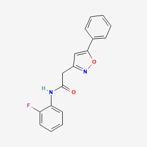 molecular formula C17H13FN2O2 B2615625 N-(2-fluorophenyl)-2-(5-phenylisoxazol-3-yl)acetamide CAS No. 946341-42-0