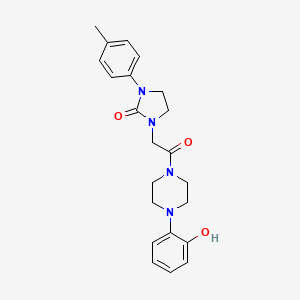 molecular formula C22H26N4O3 B2615629 1-(2-(4-(2-羟基苯基)哌嗪-1-基)-2-氧代乙基)-3-(对甲苯基)咪唑烷-2-酮 CAS No. 1286724-98-8