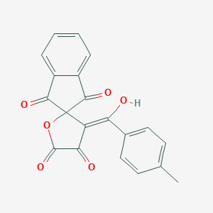 molecular formula C20H12O6 B261563 4-(4-Methylbenzoyl)-3-hydroxyspiro[furan-5,2'-indene]-1',2,3'-trione 