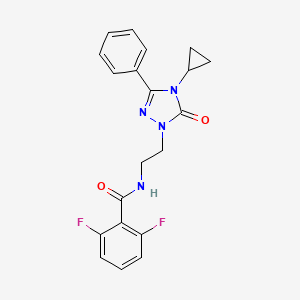 molecular formula C20H18F2N4O2 B2615640 N-(2-(4-cyclopropyl-5-oxo-3-phenyl-4,5-dihydro-1H-1,2,4-triazol-1-yl)ethyl)-2,6-difluorobenzamide CAS No. 2177365-91-0