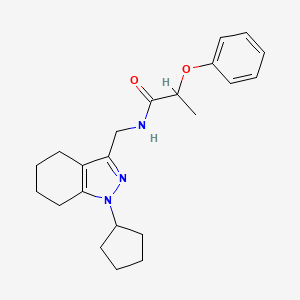 molecular formula C22H29N3O2 B2615649 N-((1-环戊基-4,5,6,7-四氢-1H-吲唑-3-基)甲基)-2-苯氧基丙酰胺 CAS No. 1448063-53-3