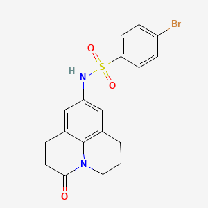 molecular formula C18H17BrN2O3S B2615654 4-bromo-N-(3-oxo-1,2,3,5,6,7-hexahydropyrido[3,2,1-ij]quinolin-9-yl)benzenesulfonamide CAS No. 903300-53-8
