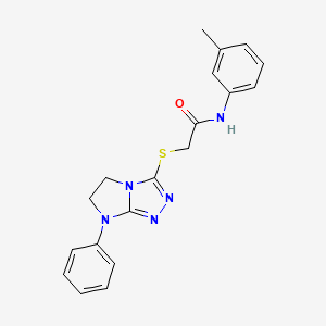 molecular formula C19H19N5OS B2615656 2-((7-phenyl-6,7-dihydro-5H-imidazo[2,1-c][1,2,4]triazol-3-yl)thio)-N-(m-tolyl)acetamide CAS No. 923250-12-8