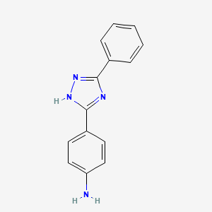 molecular formula C14H12N4 B2615659 4-(3-phenyl-1H-1,2,4-triazol-5-yl)aniline CAS No. 29214-50-4