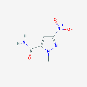molecular formula C5H6N4O3 B2615660 1-methyl-3-nitro-1H-pyrazole-5-carboxamide CAS No. 1245772-60-4