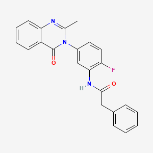 molecular formula C23H18FN3O2 B2615668 N-(2-氟-5-(2-甲基-4-氧代喹唑啉-3(4H)-基)苯基)-2-苯基乙酰胺 CAS No. 899980-17-7