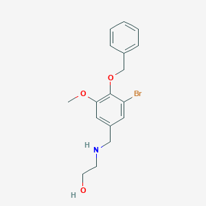 molecular formula C17H20BrNO3 B261567 2-({[4-(Benzyloxy)-3-bromo-5-methoxyphenyl]methyl}amino)ethan-1-ol 
