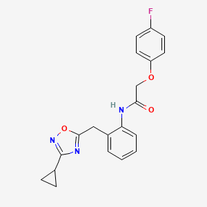 N-(2-((3-cyclopropyl-1,2,4-oxadiazol-5-yl)methyl)phenyl)-2-(4-fluorophenoxy)acetamide