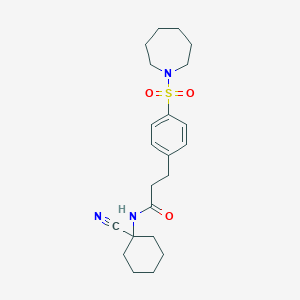 molecular formula C22H31N3O3S B2615680 3-[4-(azepane-1-sulfonyl)phenyl]-N-(1-cyanocyclohexyl)propanamide CAS No. 1427673-78-6