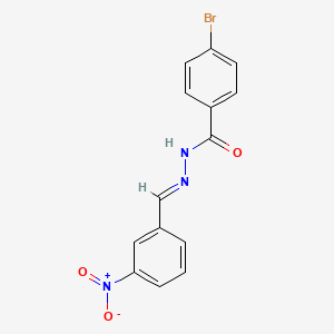 molecular formula C14H10BrN3O3 B2615686 4-bromo-N-[(E)-(3-nitrophenyl)methylideneamino]benzamide CAS No. 329049-14-1