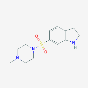 molecular formula C13H19N3O2S B261569 1h-Indole,2,3-dihydro-6-[(4-methyl-1-piperazinyl)sulfonyl]- 