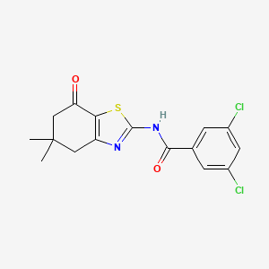 molecular formula C16H14Cl2N2O2S B2615694 3,5-dichloro-N-(5,5-dimethyl-7-oxo-4,5,6,7-tetrahydrobenzo[d]thiazol-2-yl)benzamide CAS No. 325986-96-7