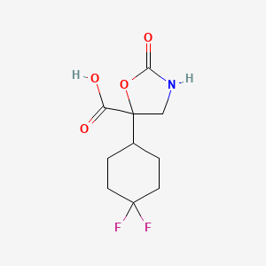 molecular formula C10H13F2NO4 B2615704 5-(4,4-Difluorocyclohexyl)-2-oxo-1,3-oxazolidine-5-carboxylic acid CAS No. 2248387-90-6