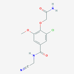 molecular formula C12H12ClN3O4 B2615712 4-(carbamoylmethoxy)-3-chloro-N-(cyanomethyl)-5-methoxybenzamide CAS No. 1241133-26-5