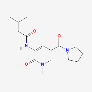 molecular formula C16H23N3O3 B2615717 3-methyl-N-(1-methyl-2-oxo-5-(pyrrolidine-1-carbonyl)-1,2-dihydropyridin-3-yl)butanamide CAS No. 1207036-32-5