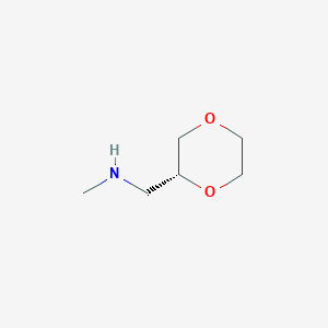molecular formula C6H13NO2 B2615719 (R)-1-(1,4-Dioxan-2-yl)-N-methylmethanamine CAS No. 917942-74-6