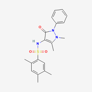 molecular formula C20H23N3O3S B2615721 N-(1,5-dimethyl-3-oxo-2-phenylpyrazol-4-yl)-2,4,5-trimethylbenzenesulfonamide CAS No. 881290-49-9