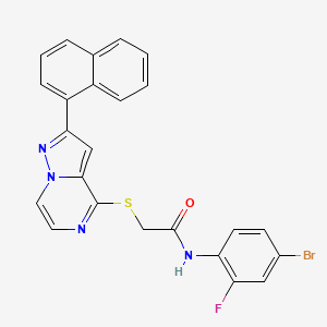 molecular formula C24H16BrFN4OS B2615722 N-(4-溴-2-氟苯基)-2-{[2-(1-萘基)吡唑并[1,5-a]哒嗪-4-基]硫代}乙酰胺 CAS No. 1223788-30-4