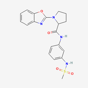 molecular formula C19H20N4O4S B2615727 1-(1,3-苯并恶唑-2-基)-N-(3-甲磺酰胺苯基)吡咯烷-2-甲酰胺 CAS No. 2097865-87-5