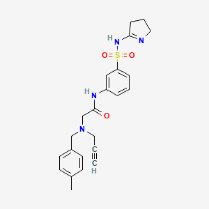 molecular formula C23H26N4O3S B2615732 N-[3-(3,4-dihydro-2H-pyrrol-5-ylsulfamoyl)phenyl]-2-[(4-methylphenyl)methyl-prop-2-ynylamino]acetamide CAS No. 1241701-95-0