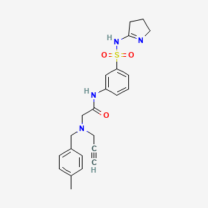 molecular formula C23H26N4O3S B2615732 N-[3-(3,4-二氢-2H-吡咯-5-基磺酰氨基)苯基]-2-[(4-甲基苯基)甲基-丙-2-炔基氨基]乙酰胺 CAS No. 1241701-95-0