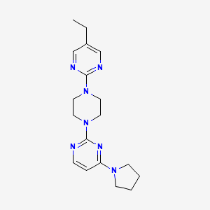 molecular formula C18H25N7 B2615737 2-[4-(5-Ethylpyrimidin-2-yl)piperazin-1-yl]-4-pyrrolidin-1-ylpyrimidine CAS No. 2415583-52-5