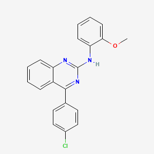 molecular formula C21H16ClN3O B2615739 4-(4-chlorophenyl)-N-(2-methoxyphenyl)quinazolin-2-amine CAS No. 352446-45-8